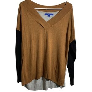 Apt. 9 grey, black and brown v-neck sweater size PL